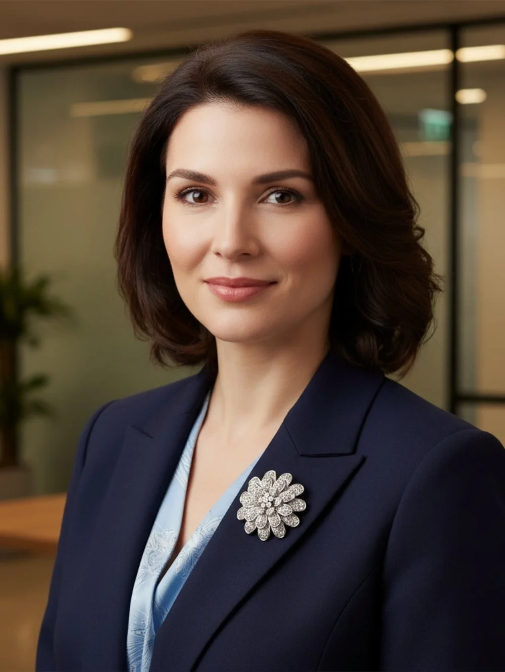 ES flower brooch